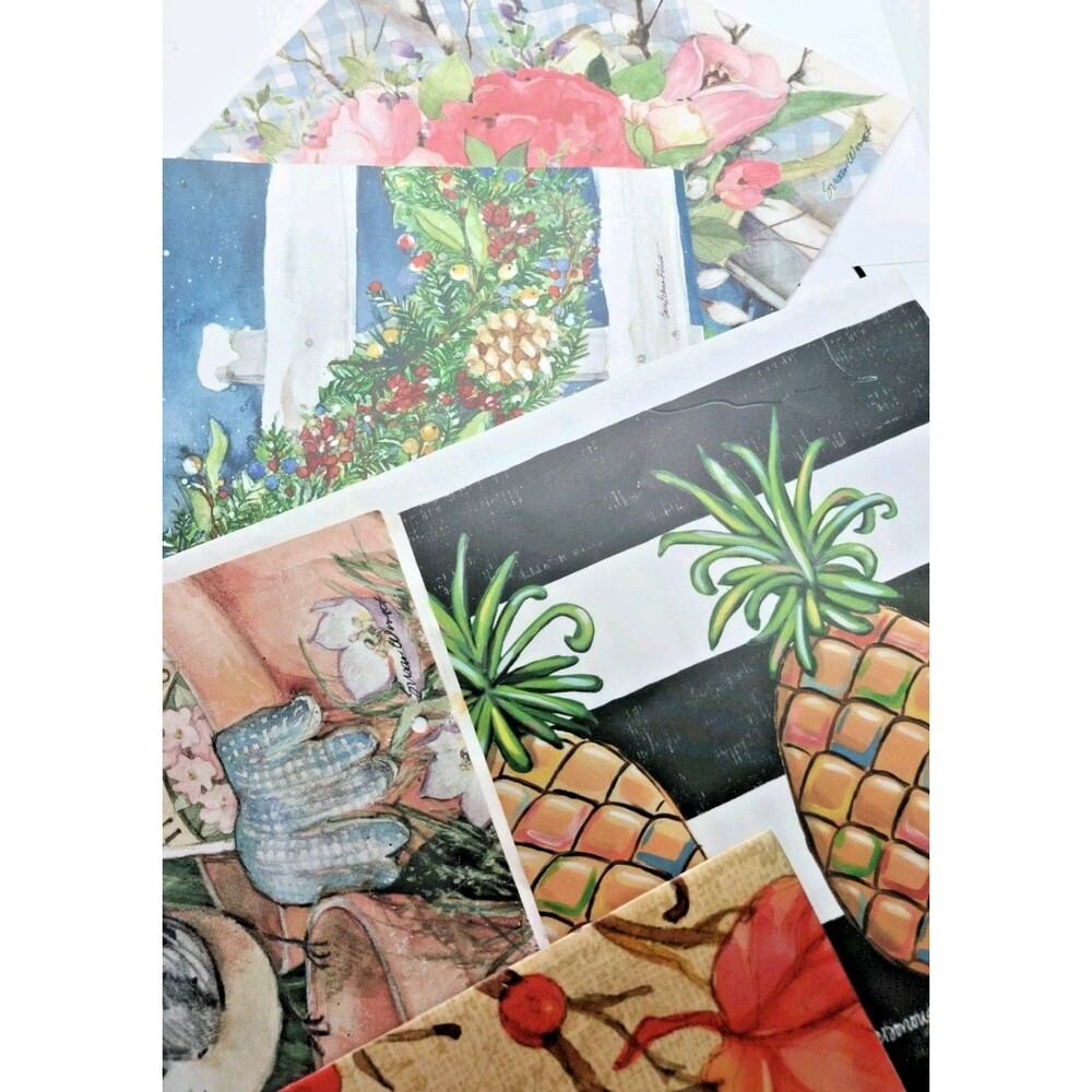 Lot of 5 Studio M Magnetic Mailbox Covers Flowers Pineapple Wreath Seasonal Bird